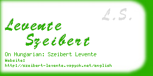 levente szeibert business card